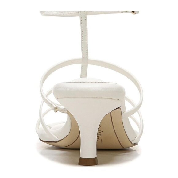 Franco Sarto Womens White Leather Rhinestones Kitten Heel Sandals Sz 8.5 New - Picture 14 of 15